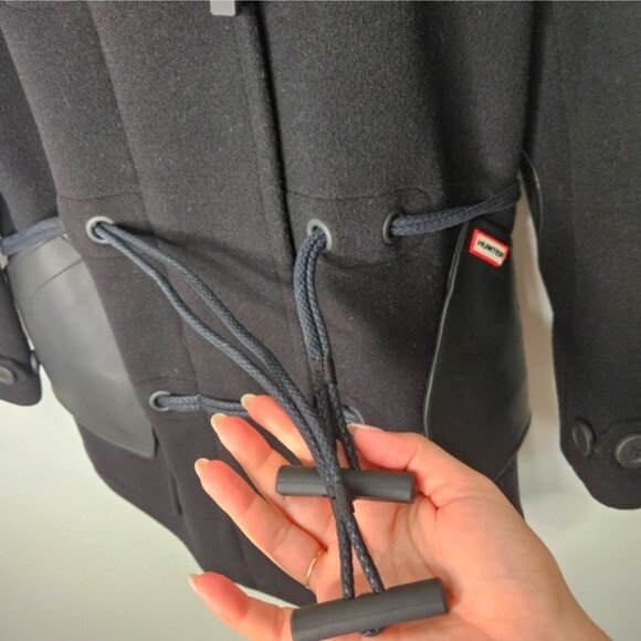Hunter Wool Belted Duffle Coat Women's Sz S Black - Picture 9 of 15